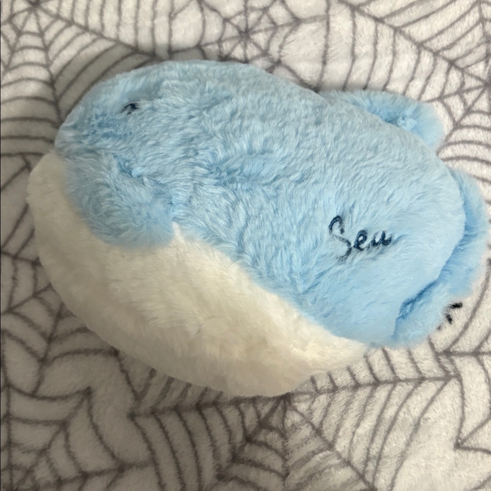 Blue and White Plush Whale